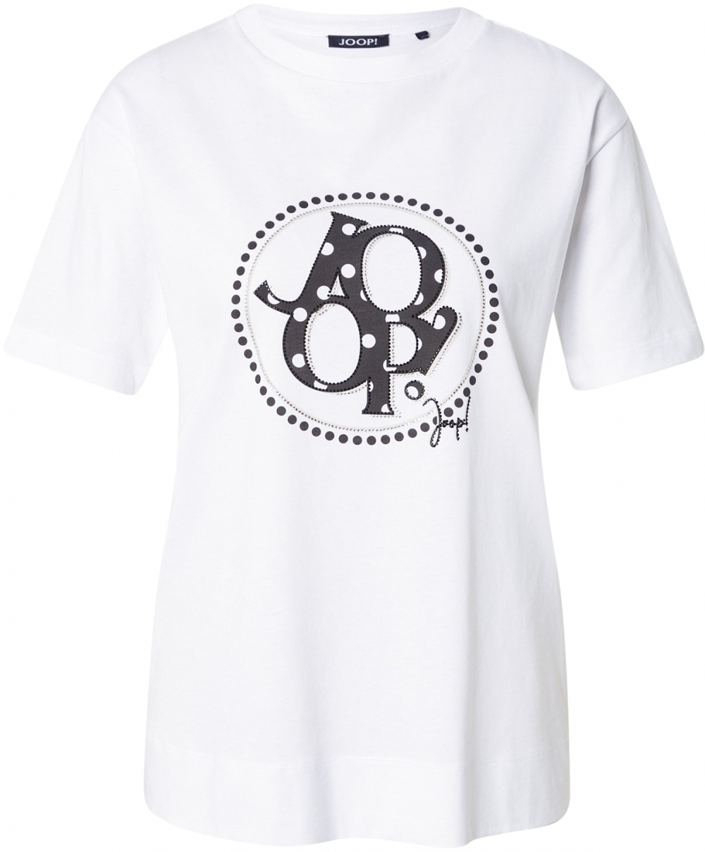 JOOP! Tričko 'Tammi'  svetlobéžová / čierna / biela