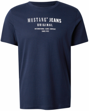 MUSTANG Tričko 'Austin'  námornícka modrá / biela