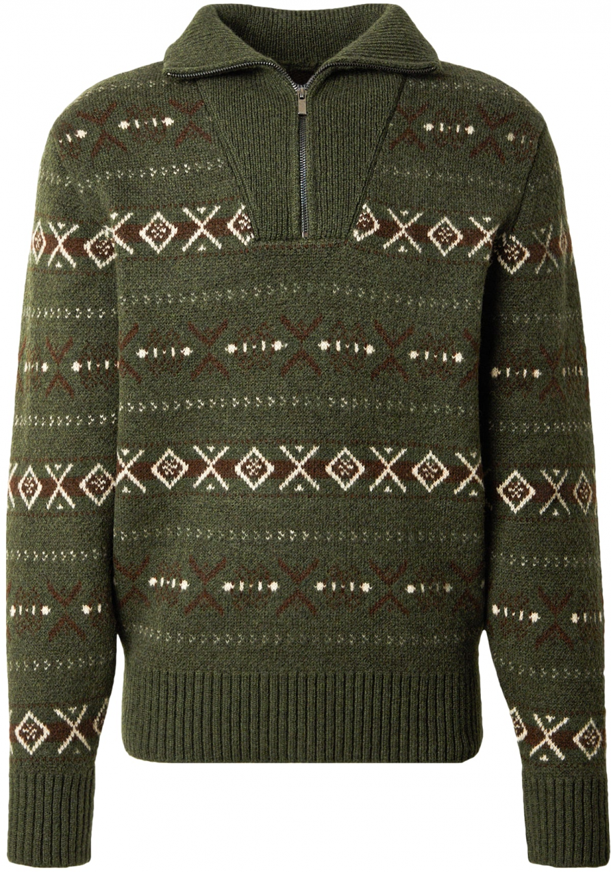 MUSTANG Sveter  hnedá / kaki / biela