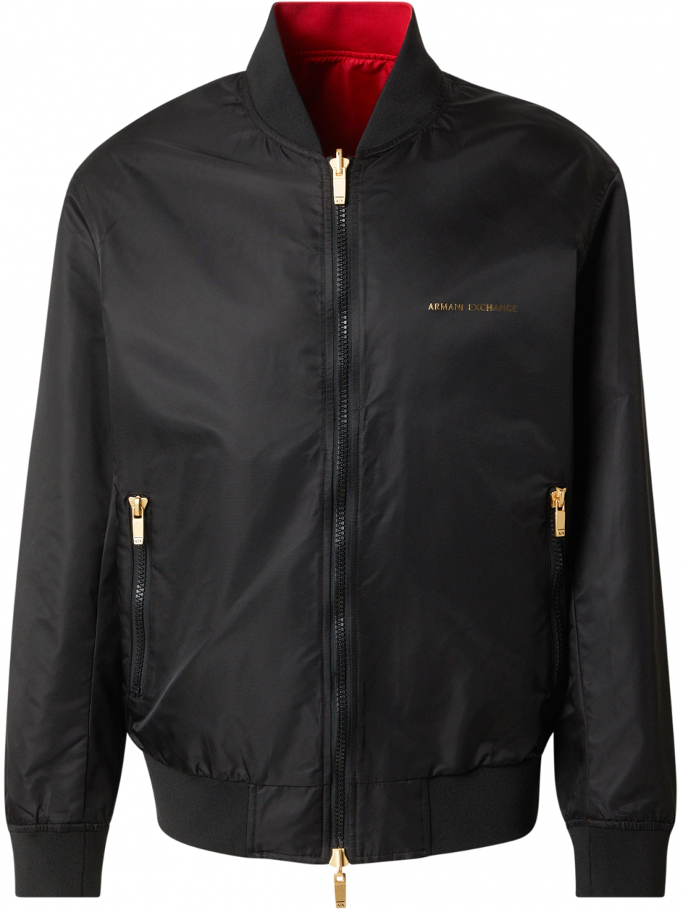 ARMANI EXCHANGE Prechodná bunda  zlatá / červená / čierna