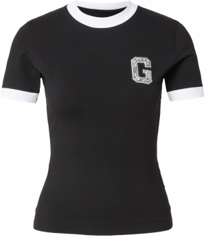 GUESS Tričko  čierna / biela