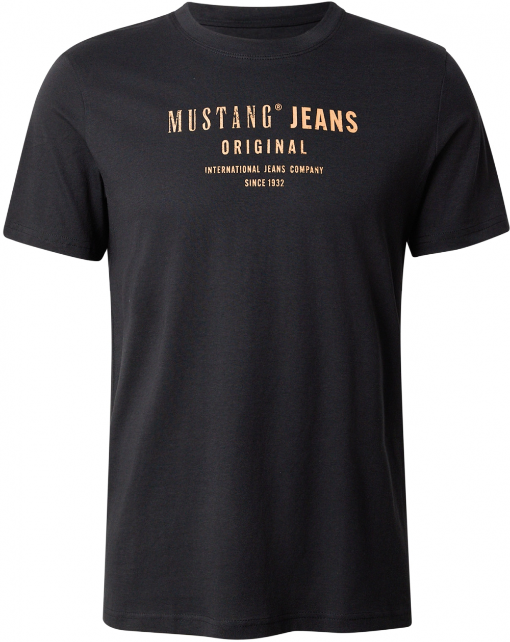 MUSTANG Tričko 'Austin'  medová / čierna melírovaná