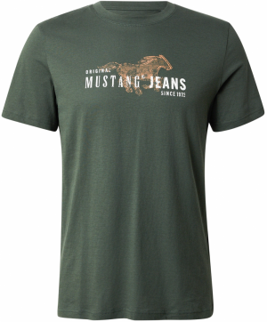 MUSTANG Tričko 'AUSTIN'  zelená / oranžová / biela