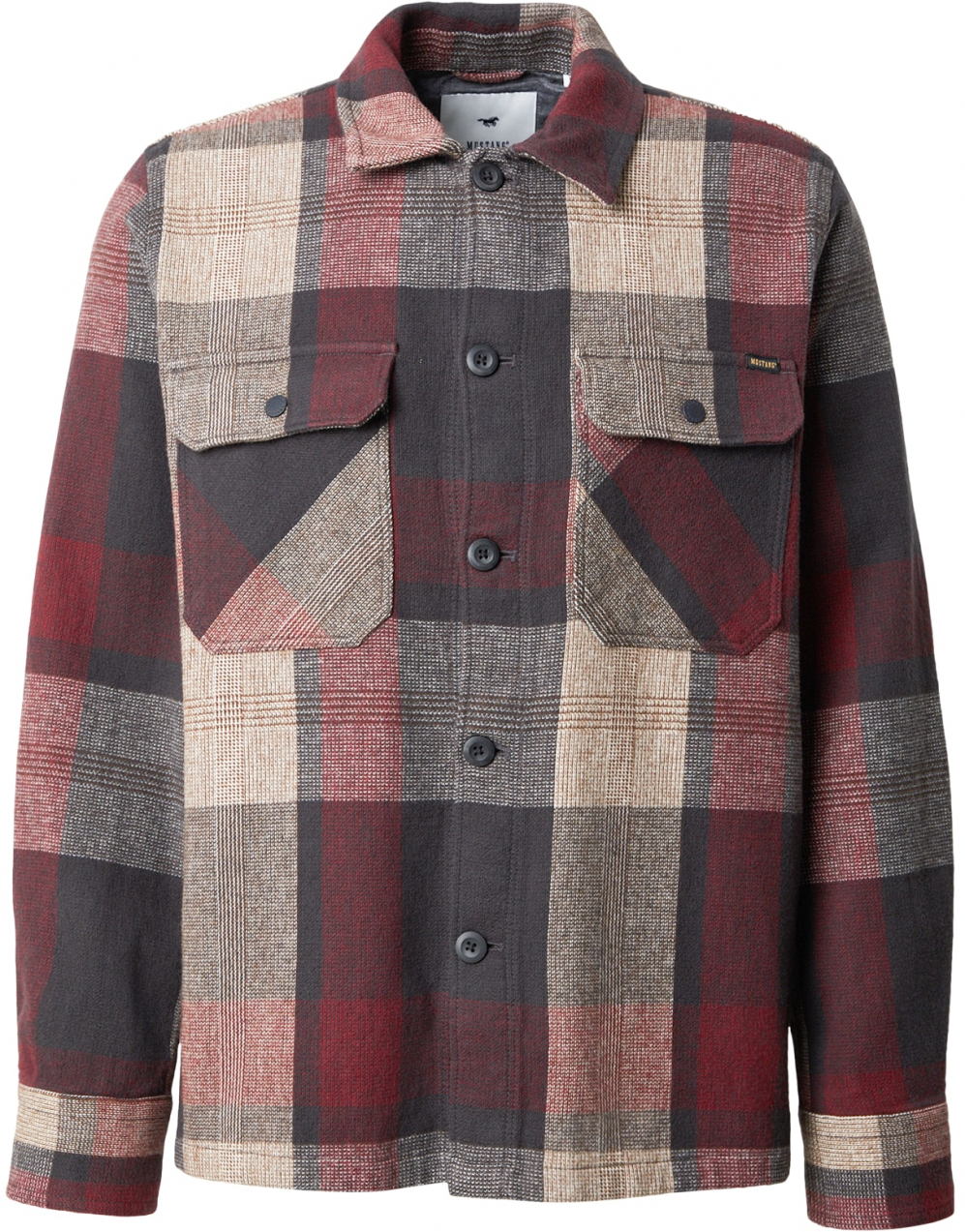 MUSTANG Košeľa 'STYLE DAYTON'  svetlohnedá / červená / čierna