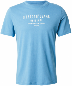 MUSTANG Tričko 'AUSTIN'  svetlomodrá / biela