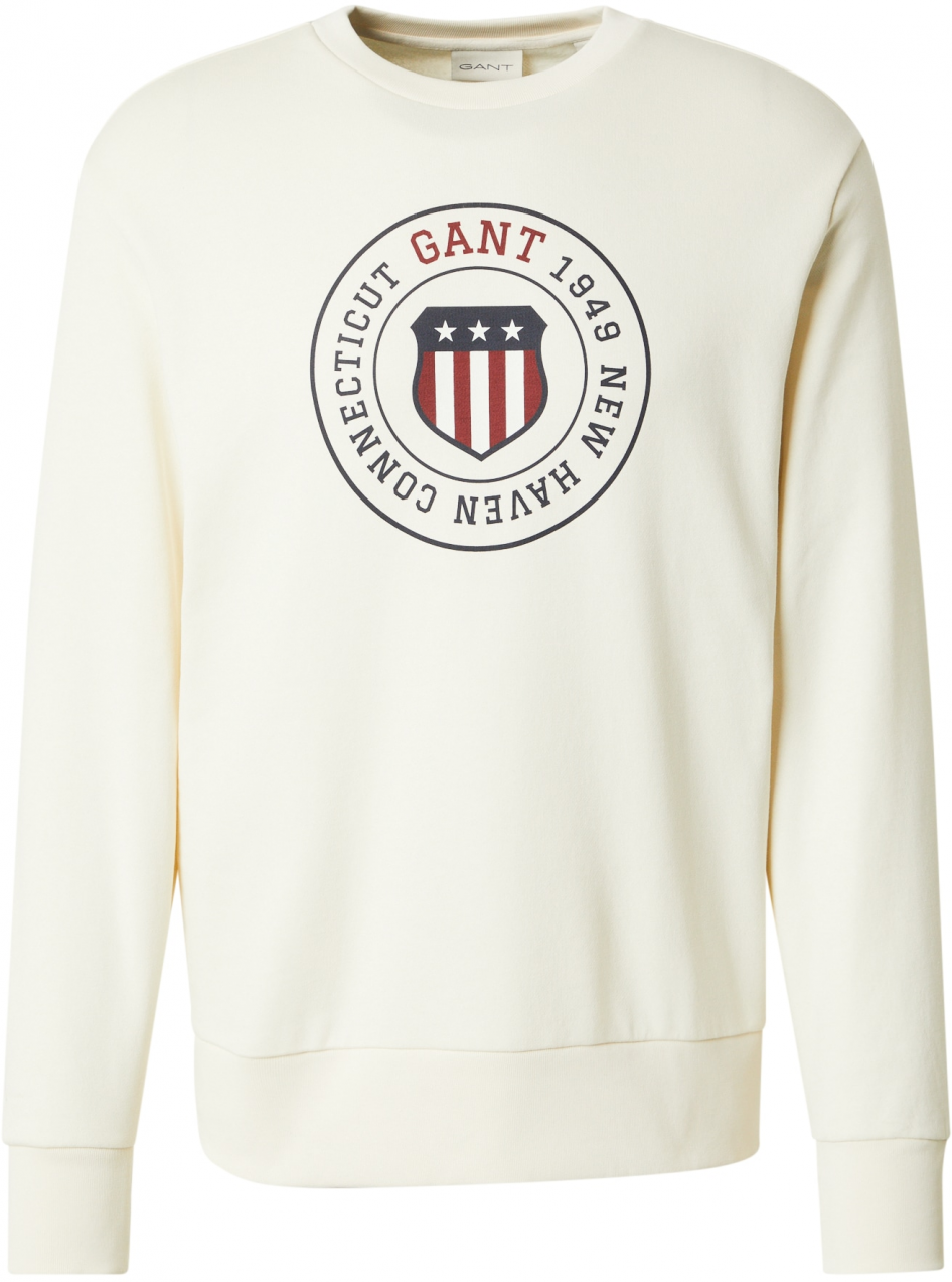 GANT Mikina  krémová / námornícka modrá / rubínová