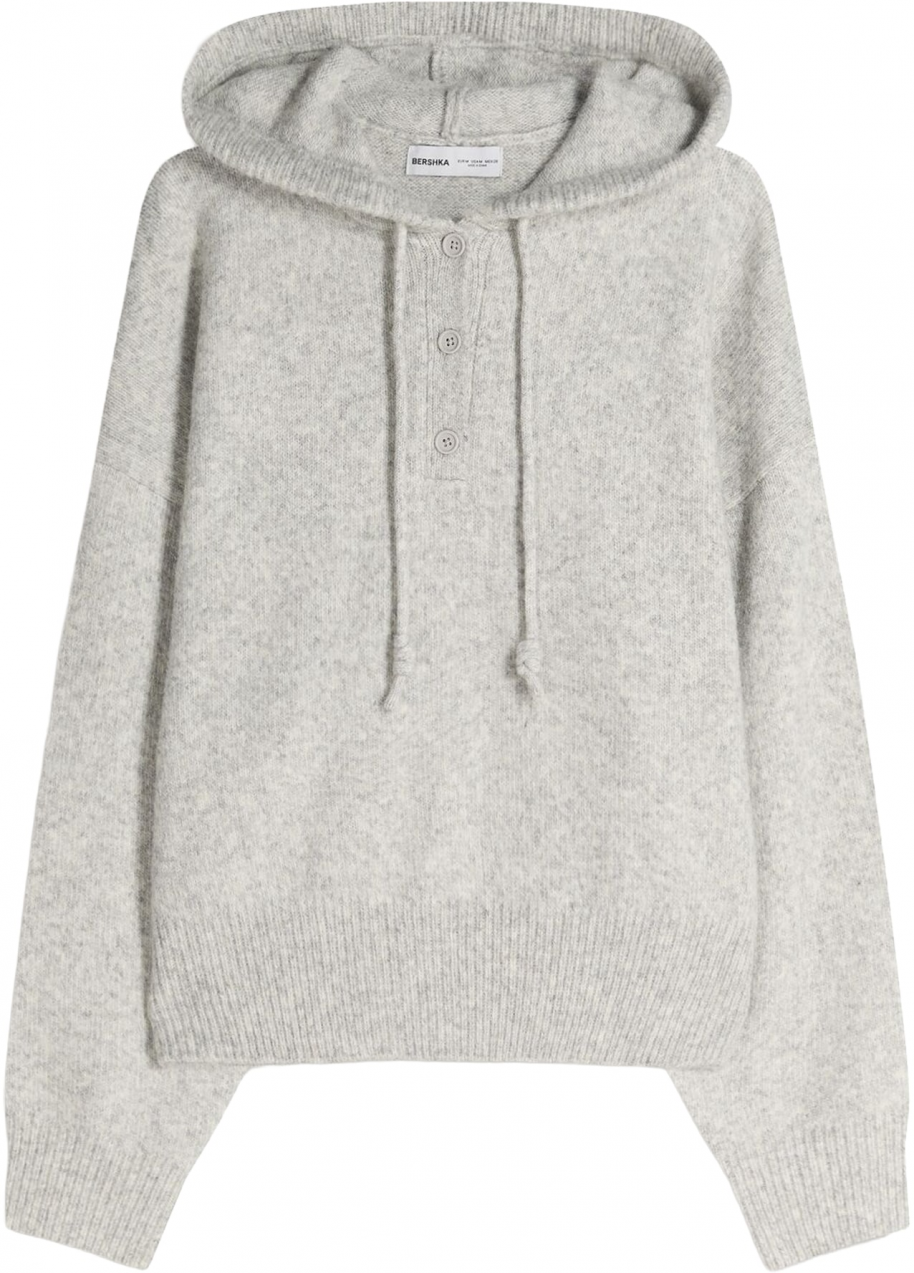 Bershka Sveter  sivá melírovaná