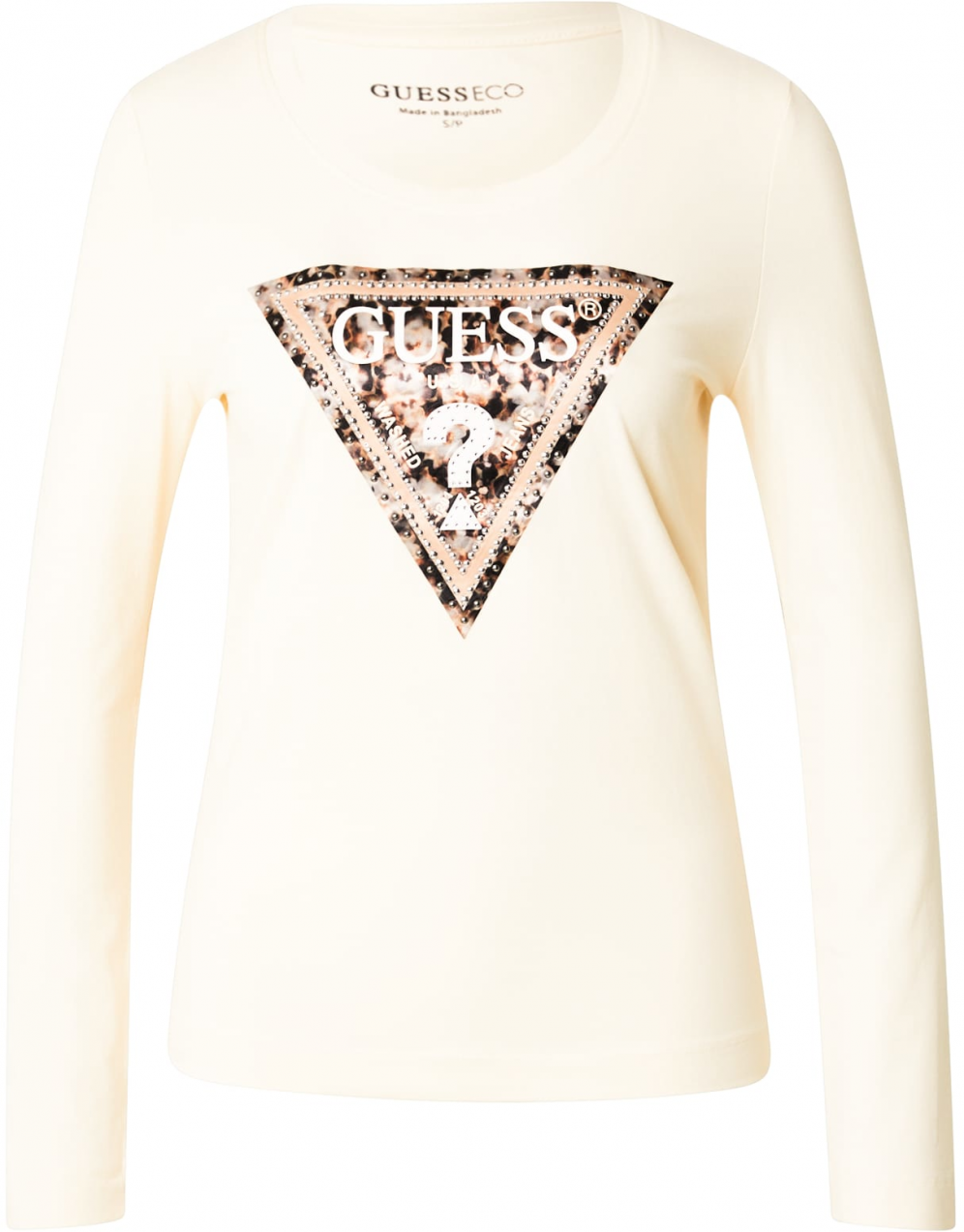 GUESS Tričko  hnedá / kapučíno / čierna / biela