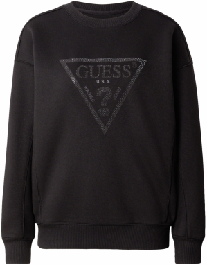 GUESS Mikina  čierna / strieborná