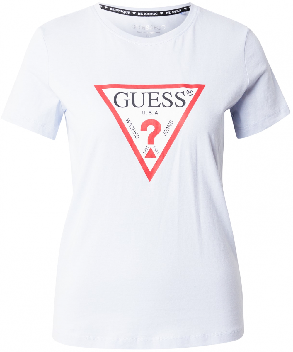 GUESS Tričko  pastelovo modrá / červená / čierna / biela