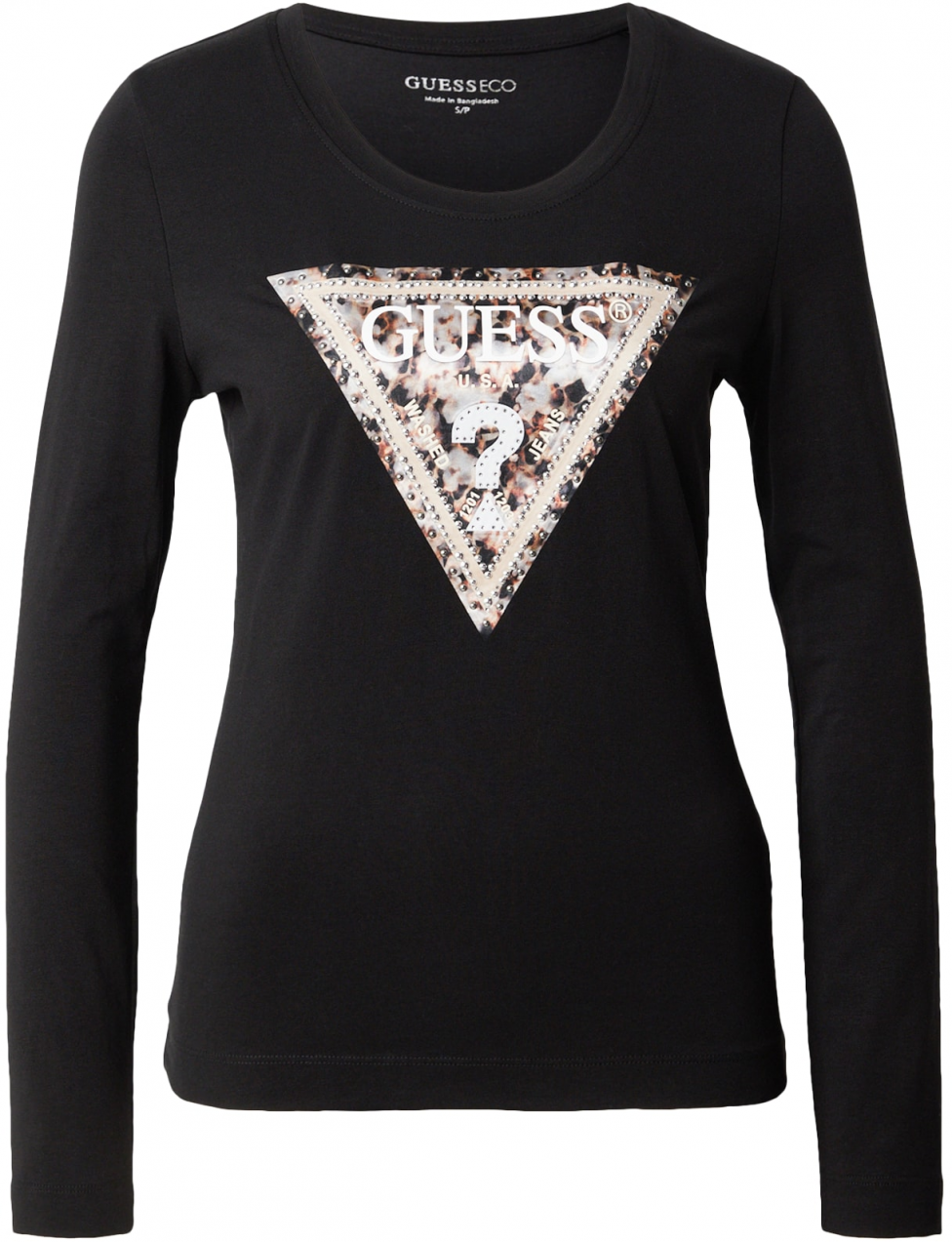 GUESS Tričko  hnedá / svetlohnedá / čierna / biela