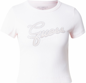 GUESS Tričko  béžová / pastelovo ružová