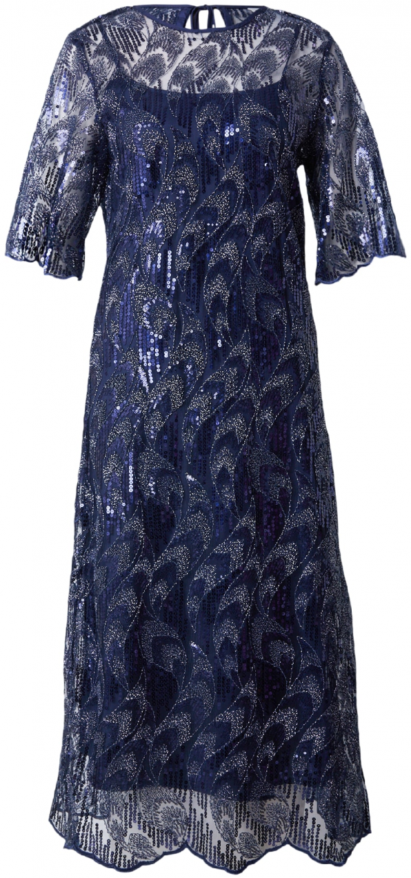 YAS Večerné šaty 'YASMERCURY'  tmavomodrá / strieborná
