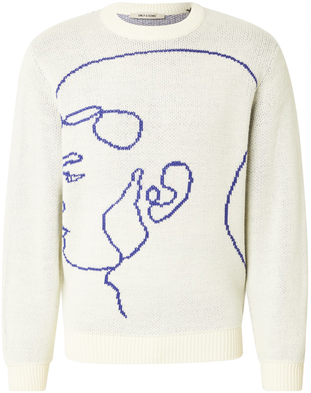 Only & Sons Sveter 'ONSHAMILTON'  nebielená / modrá