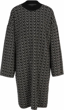 Vero Moda Tall Pletené šaty 'GOLD ART'  čierna / biela