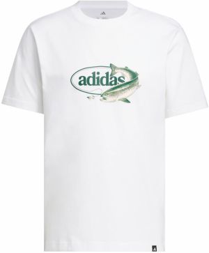 ADIDAS SPORTSWEAR Funkčné tričko 'SPRTMN FISH'  tmavošedá / zelená / jedľová / biela