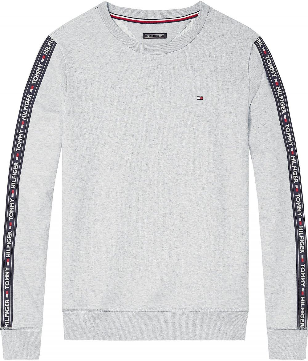 TOMMY HILFIGER Mikina  námornícka modrá / sivá melírovaná / červená / biela