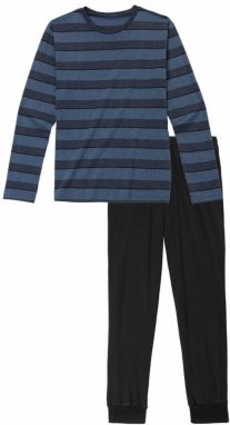 H.I.S Dlhé pyžamo  svetlomodrá / sivá / čierna