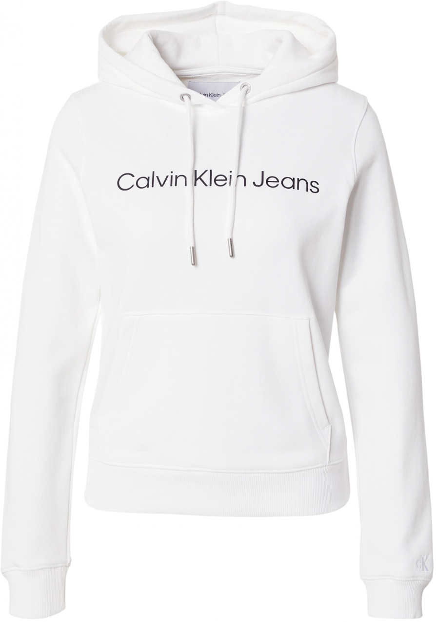 Calvin Klein Jeans Mikina 'CORE INSTITUTIONAL'  čierna / biela
