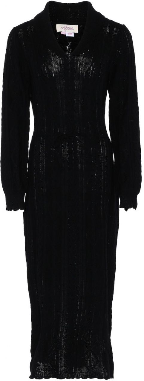 aleva Pletené šaty  čierna
