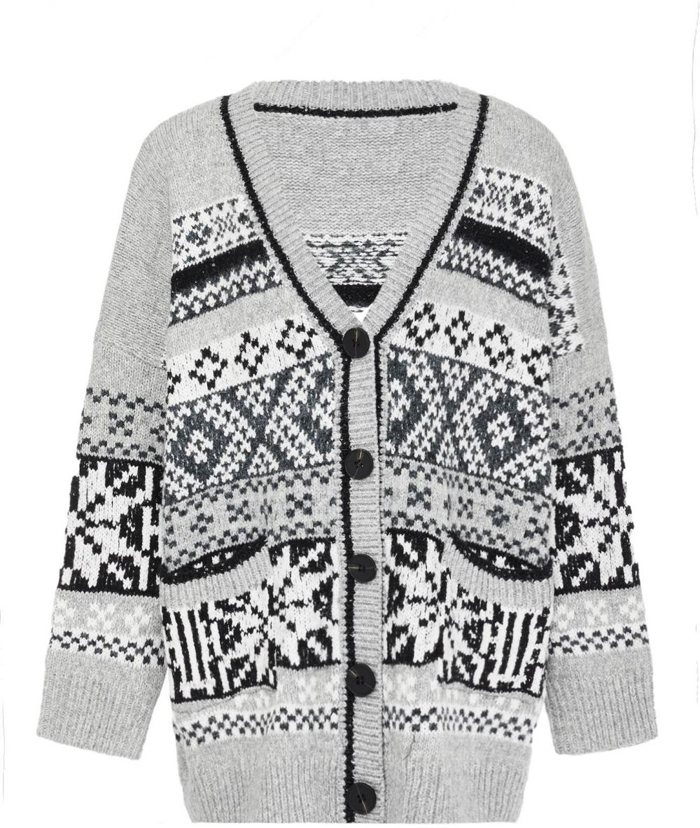 Jalene Kardigán  svetlosivá / čierna / biela