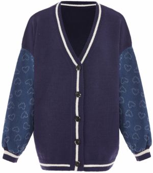 SANIKA Kardigán  modrá / námornícka modrá / biela