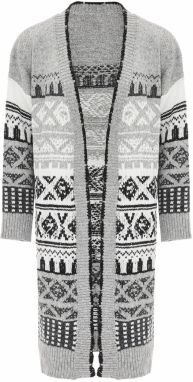 Jalene Kardigán  sivá / tmavosivá / biela