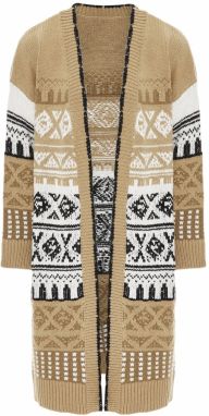 Jalene Kardigán  béžová / čierna / biela