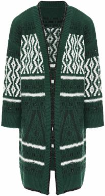 Jalene Kardigán  tmavozelená / čierna / biela