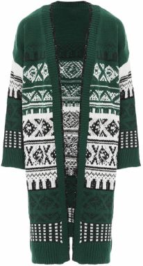 Jalene Kardigán  tmavozelená / čierna / biela