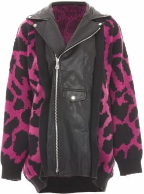 NAEMI Kardigán  cyklaménová / čierna