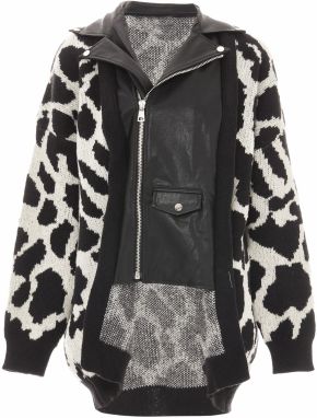 NAEMI Kardigán  čierna / biela