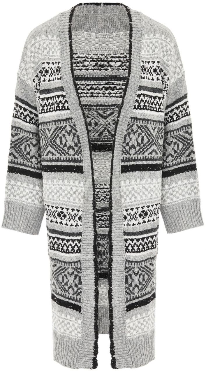 Jalene Kardigán  sivá / čierna / biela