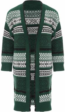 Jalene Kardigán  tmavozelená / čierna / biela