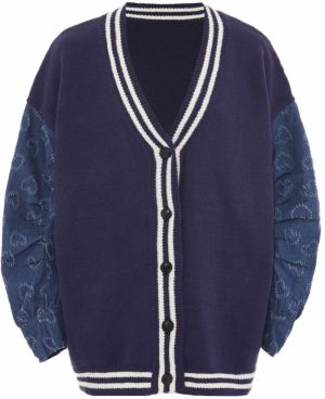 SANIKA Kardigán  námornícka modrá / modrá denim / biela