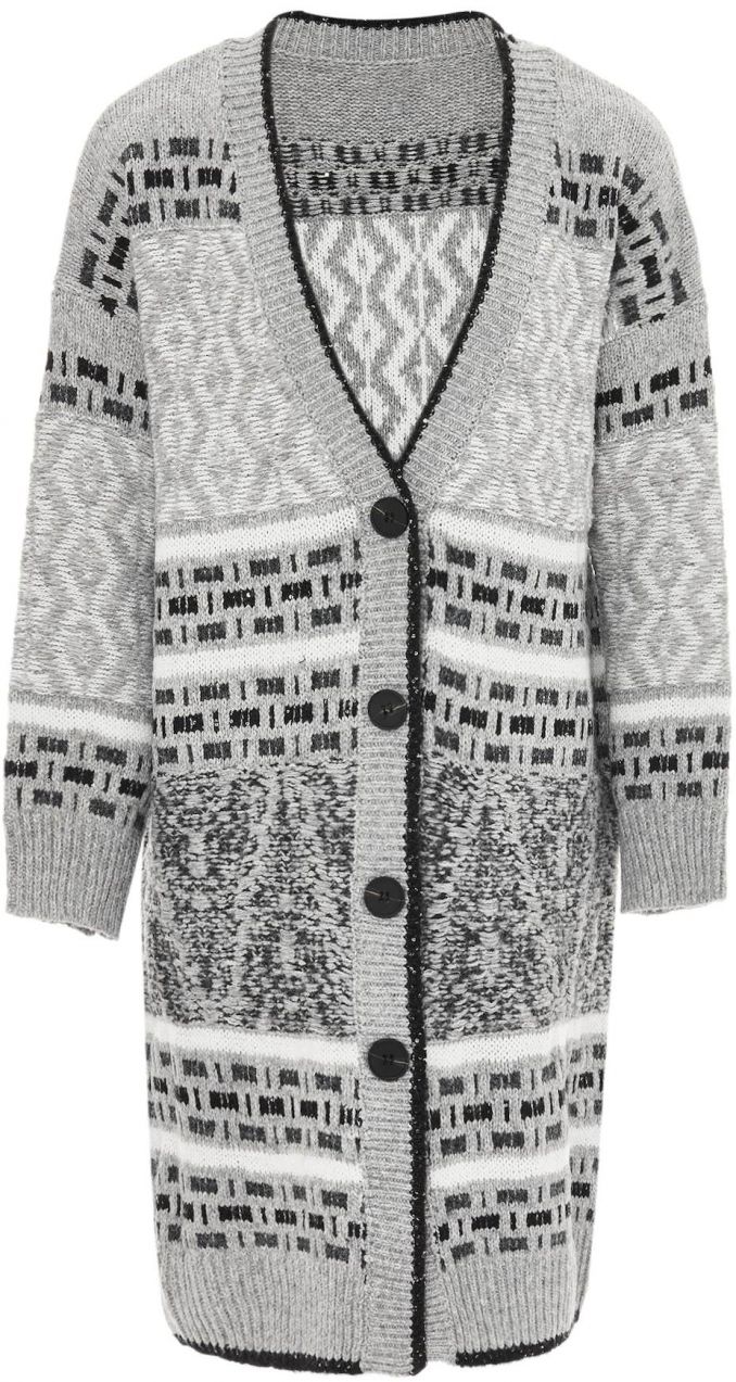 Jalene Kardigán  sivá / svetlosivá / čierna