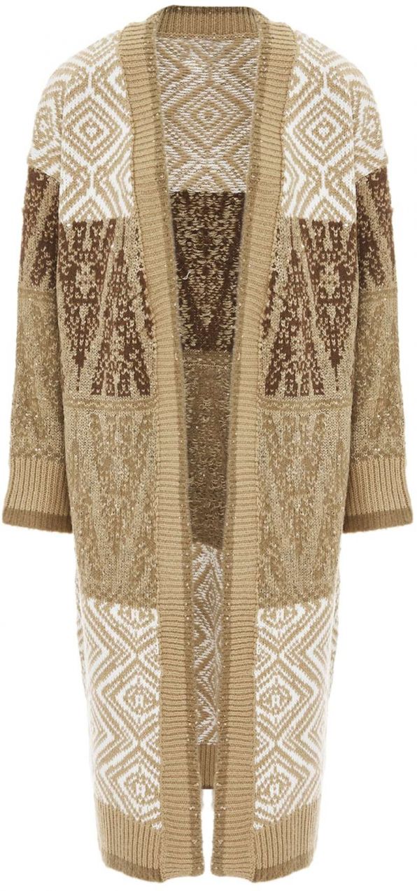 Jalene Kardigán  piesková / hnedá / biela