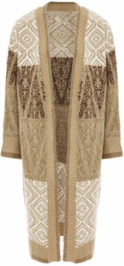 Jalene Kardigán  piesková / hnedá / biela