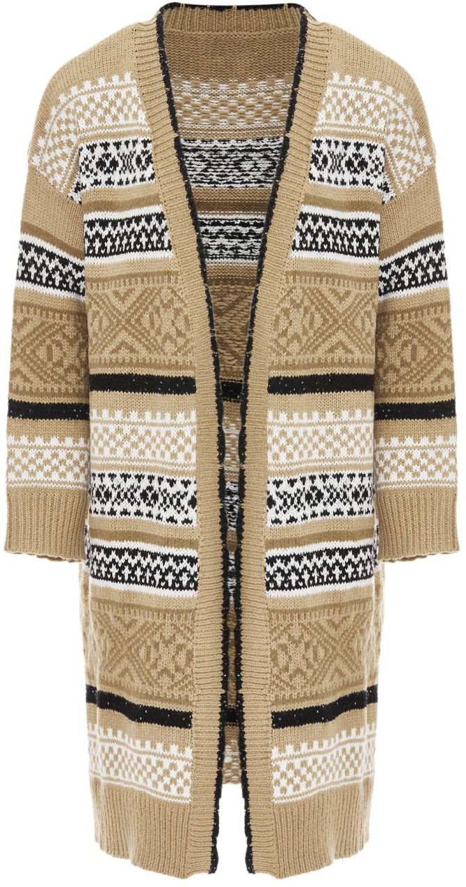 Jalene Kardigán  béžová / tmavobéžová / čierna / biela