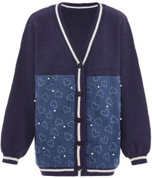 SANIKA Kardigán  modrá / námornícka modrá / biela