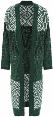 Jalene Kardigán  tmavozelená / čierna / biela