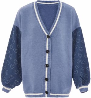 SANIKA Kardigán  námornícka modrá / modrá denim / biela