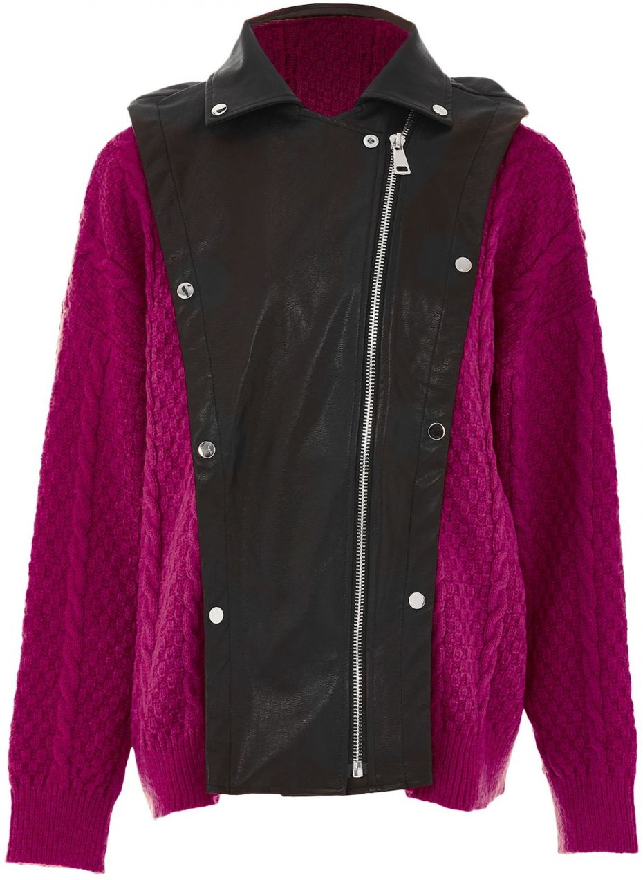 NAEMI Kardigán  farba lesného ovocia / čierna