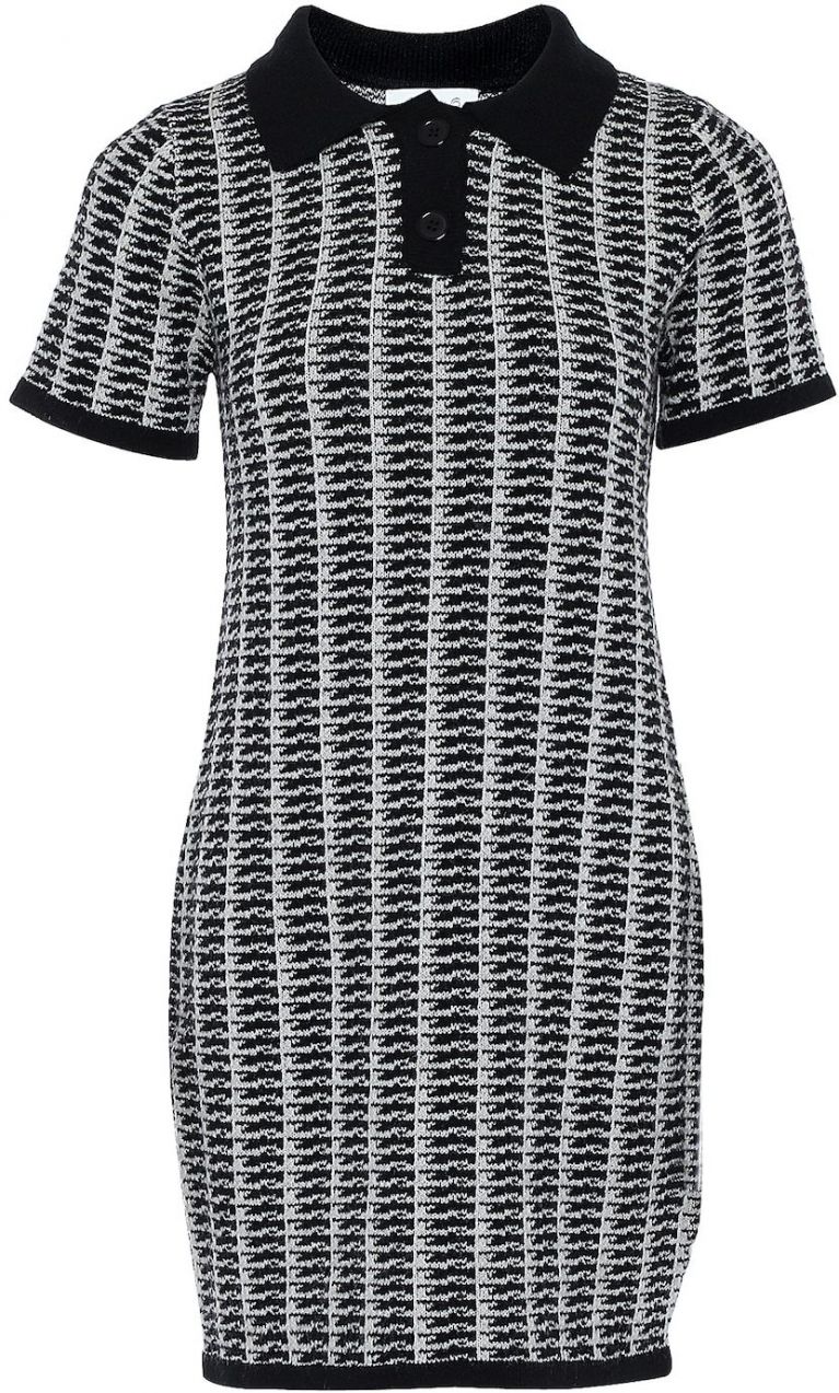 caneva Pletené šaty  čierna / biela