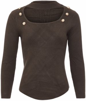 caneva Sveter  čokoládová / zlatá