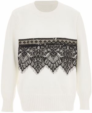 caissa Sveter  čierna / biela ako vlna