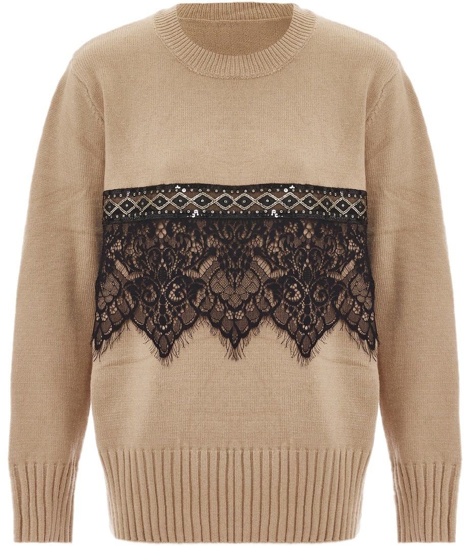 caissa Sveter  béžová / čierna