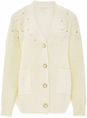 caissa Kardigán  zlatá / priehľadná / perlovo biela / biela ako vlna