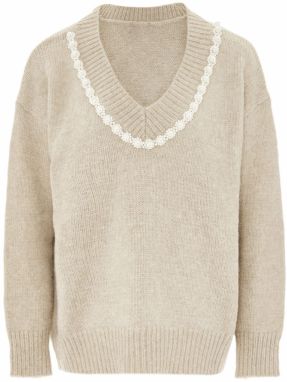 caissa Sveter  svetlobéžová / biela