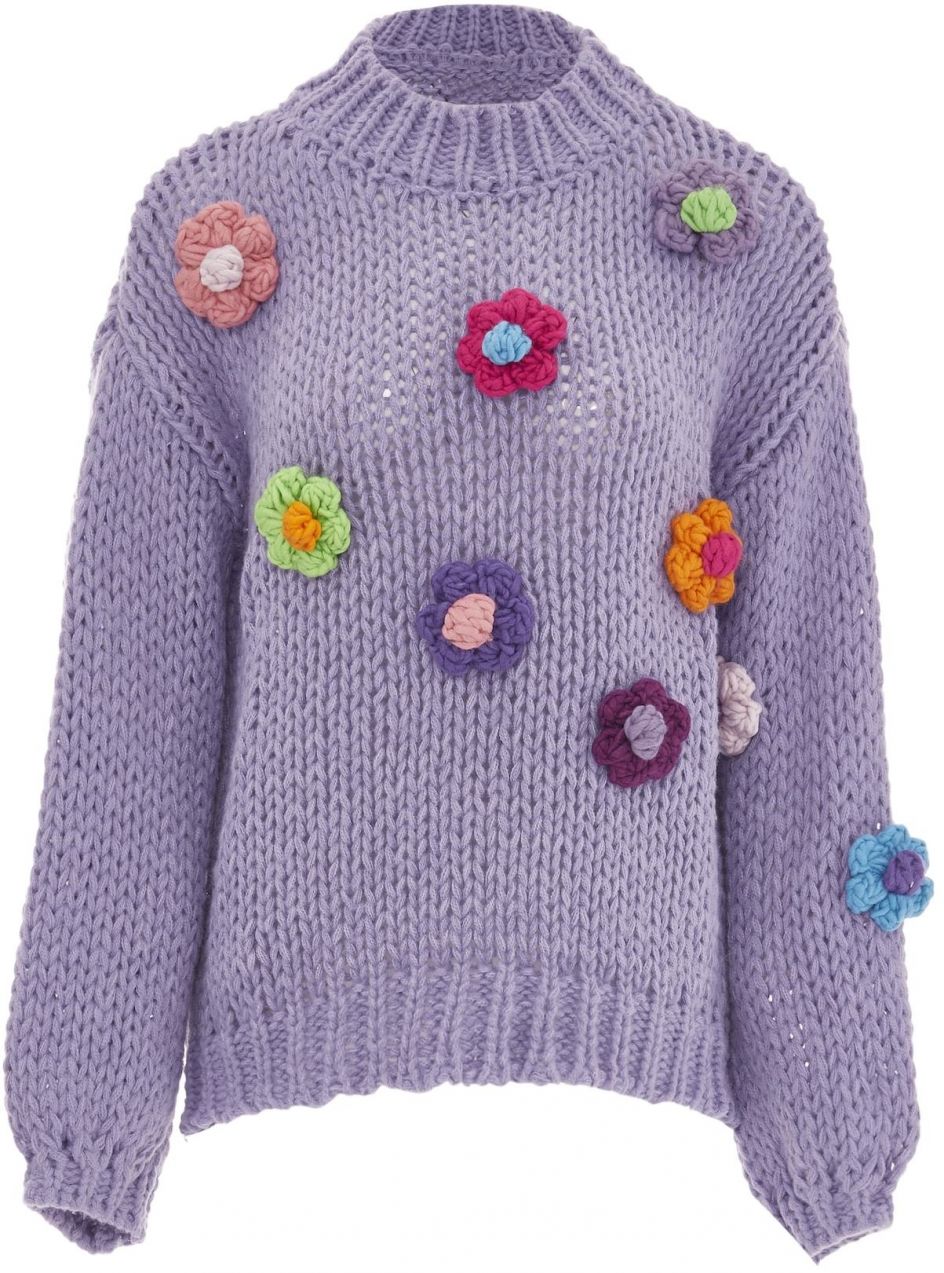 ebeeza Sveter  svetlozelená / fialová / slivková / malinová